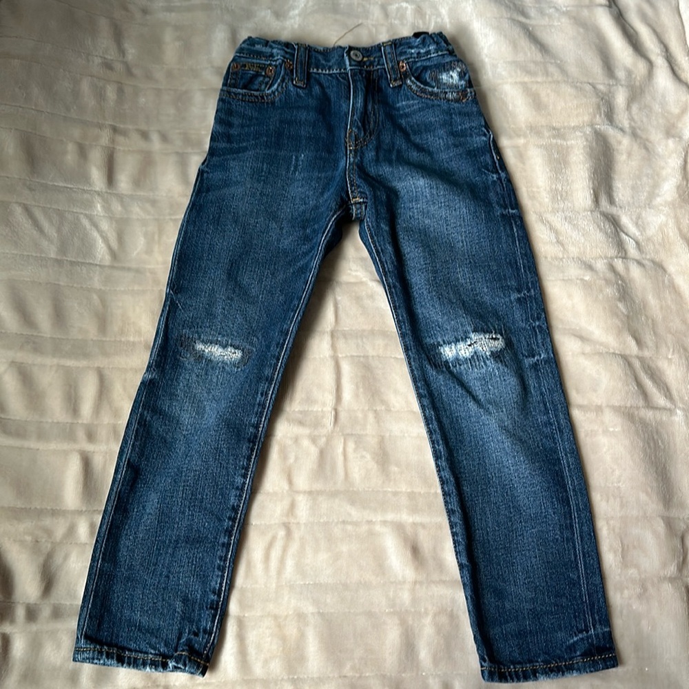 Boys Polo Distressed Denim.